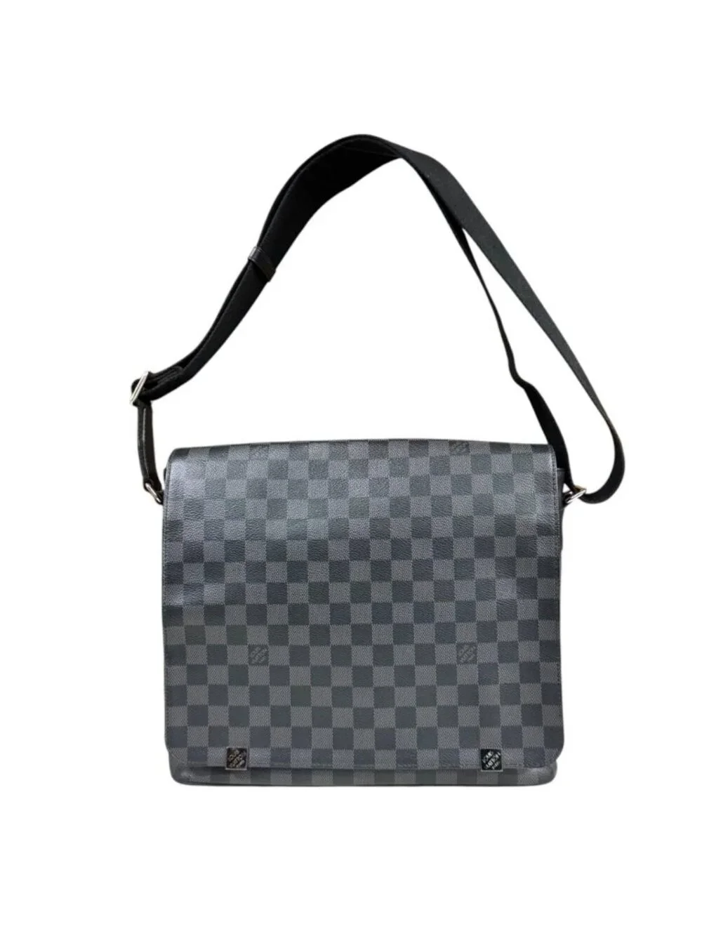 Louis Vuitton District MM NM Damier Graphite Shoulder Bag Canvas Black Vintage